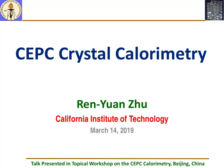 cepc crystal calorimetry
