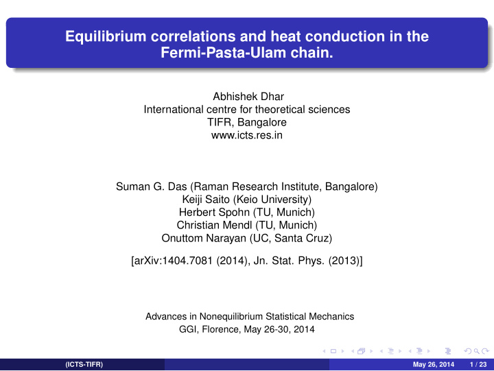 equilibrium correlations and heat conduction in the fermi