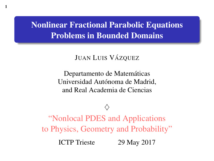 nonlinear fractional parabolic equations problems in