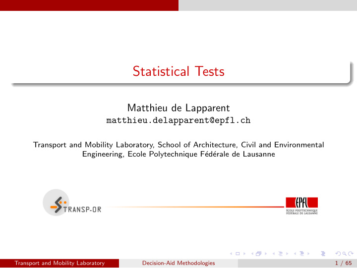 statistical tests