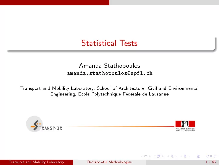 statistical tests