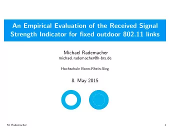 An Empirical Evaluation of the Received Signal  Strength Indicator for fixed outdoor 802.11 links