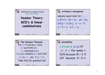 GCDs &amp; linear  (ab)c = a (bc), a  a = 0,  combinations a + 0 = a, a+1 &gt; a, .