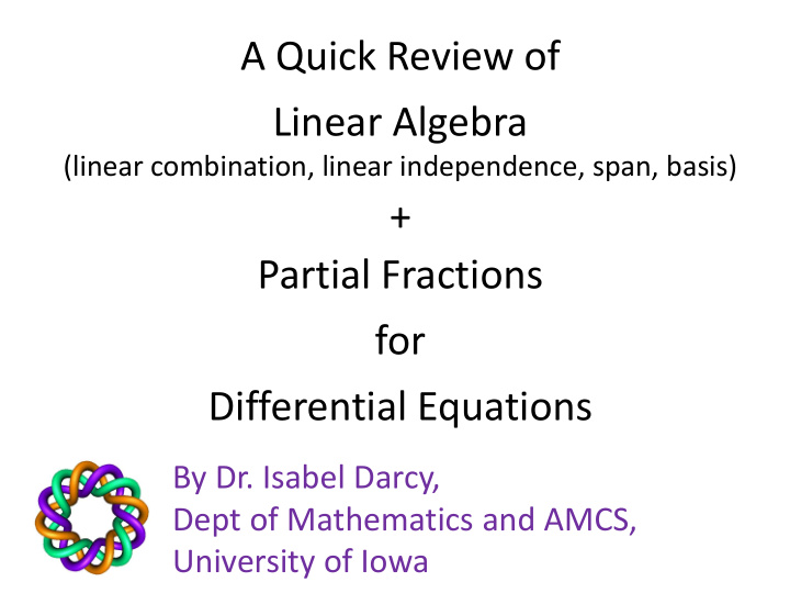 a quick review of linear algebra
