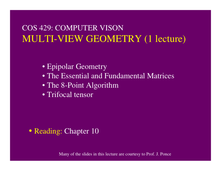 multi view geometry 1 lecture