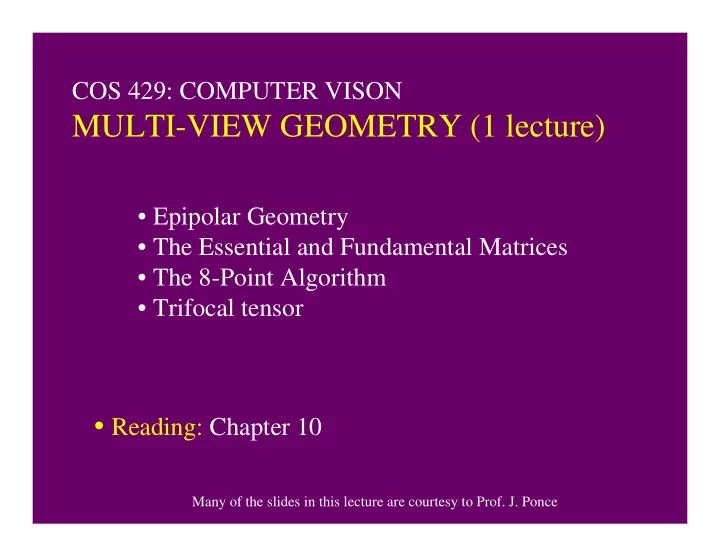 multi view geometry 1 lecture