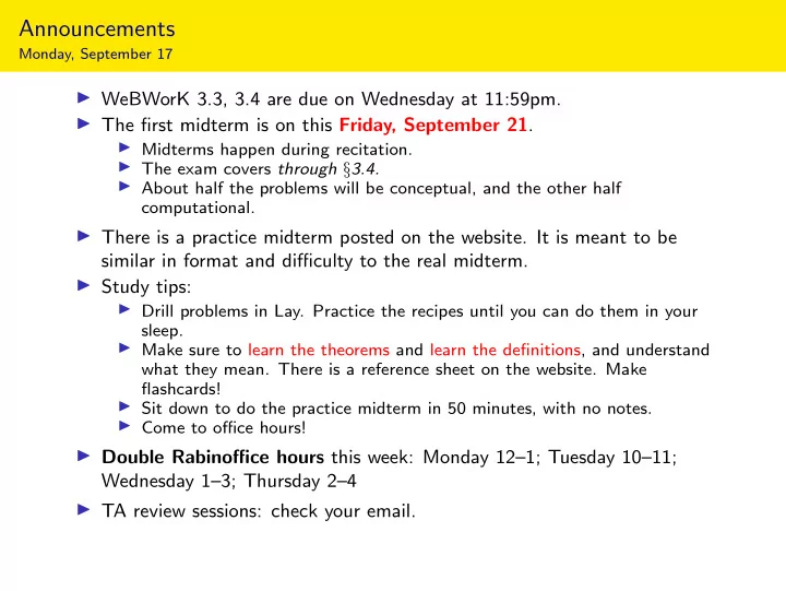announcements