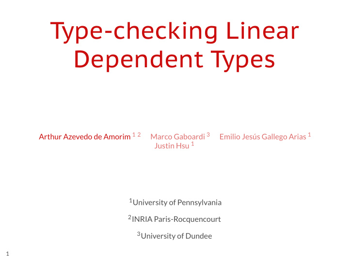 type checking linear dependent types