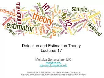 Lectures 17  Mojtaba Soltanalian- UIC  msol@uic.edu  http://msol.people.uic.edu  Based on ECE 531