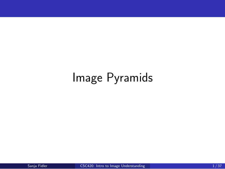 image pyramids