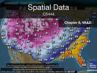 Spatial Data  CS444  Chapter 8, VA&amp;D