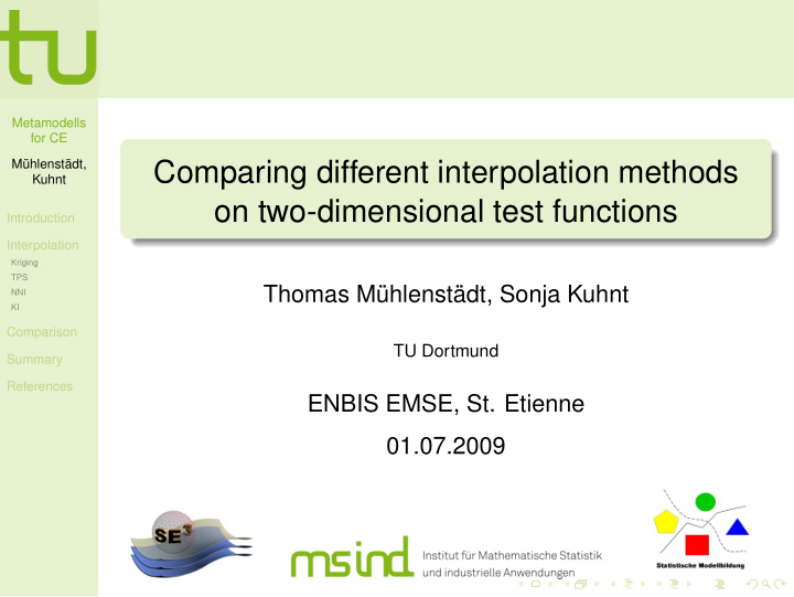 comparing different interpolation methods