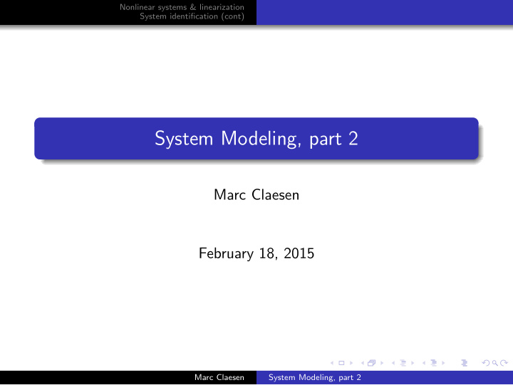 system modeling part 2