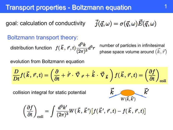 transport properties boltzmann equation