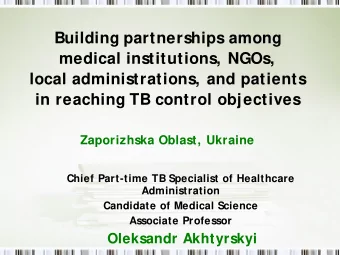 Building partnerships among  medical institutions, NGOs,  local administrations, and patients  in