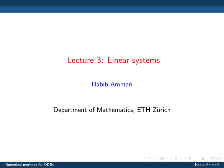 lecture 3 linear systems