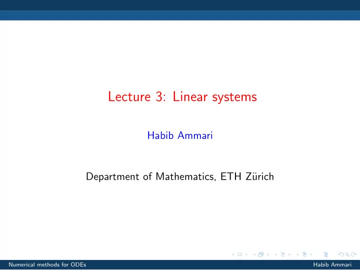 lecture 3 linear systems