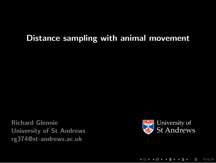 distance sampling with animal movement