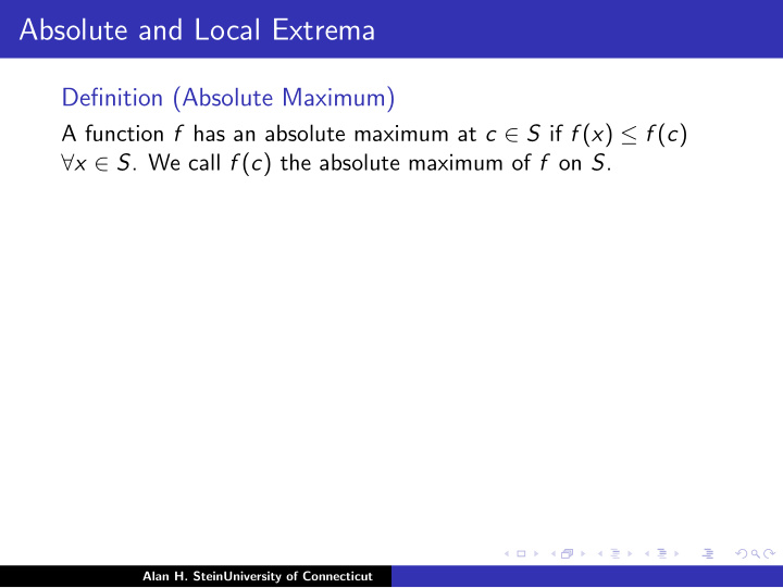 absolute and local extrema