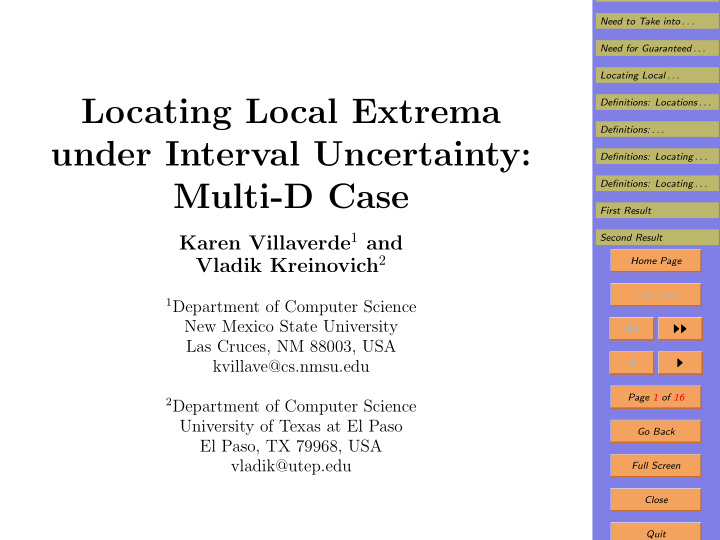 locating local extrema