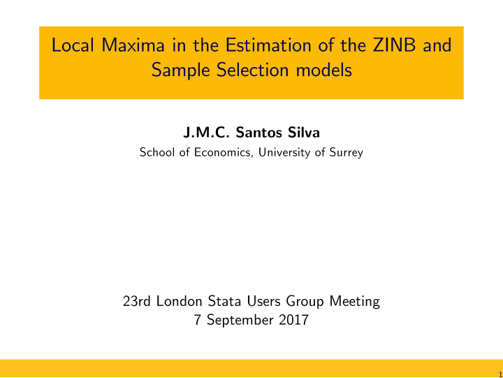 local maxima in the estimation of the zinb and sample