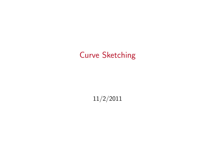 curve sketching
