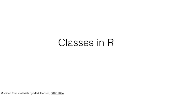 classes in r