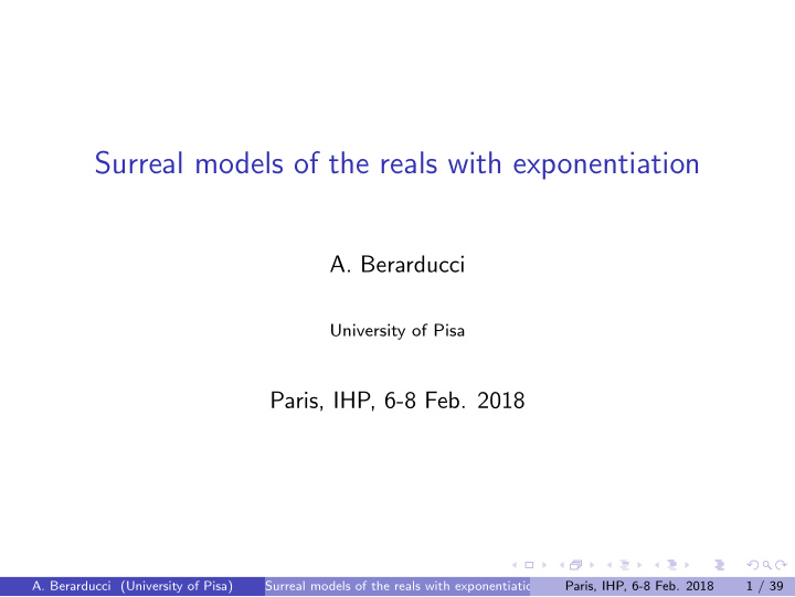 surreal models of the reals with exponentiation