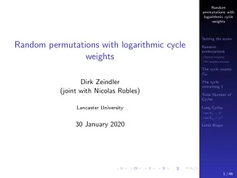 Random permutations with logarithmic cycle  Random  permutations  weights  Classical measures  The