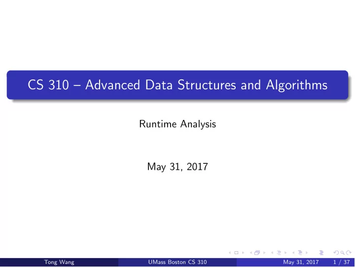 cs 310 advanced data structures and algorithms