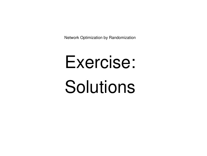 exercise solutions