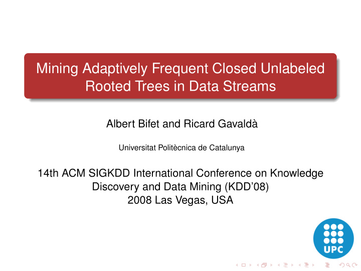mining adaptively frequent closed unlabeled rooted trees