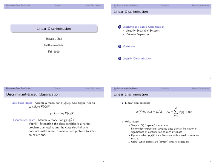 linear discrimination