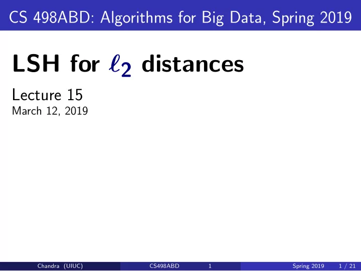 lsh for 2 distances
