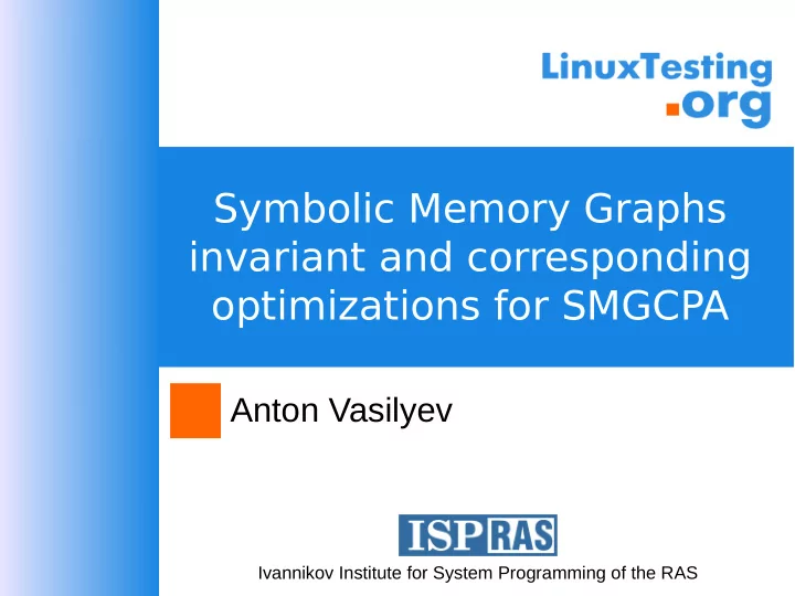 symbolic memory graphs invariant and corresponding