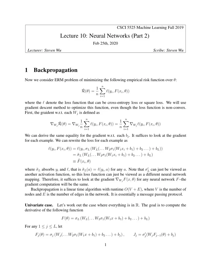 lecture 10 neural networks part 2