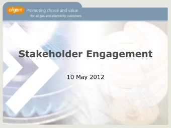 Stakeholder Engagement  10 May 2012 Stakeholder Engagement  Consultation Responses    We