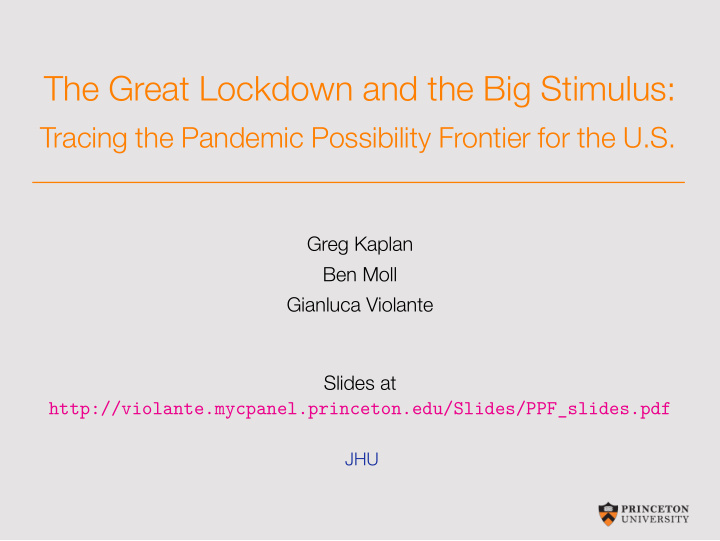 the great lockdown and the big stimulus