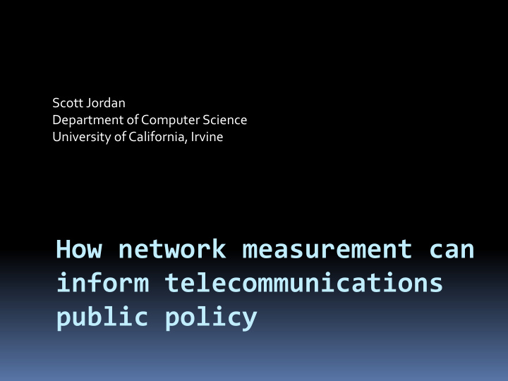 how network measurement can inform telecommunications