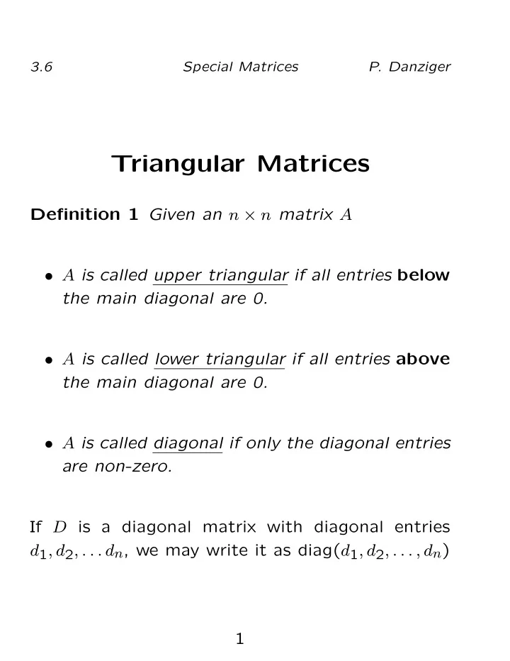 triangular matrices