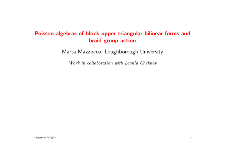 poisson algebras of block upper triangular bilinear forms