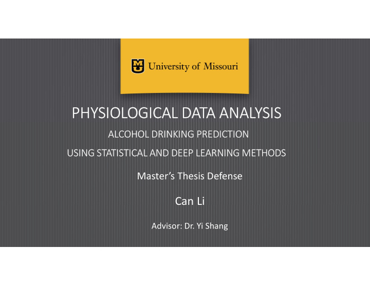 physiological data analysis