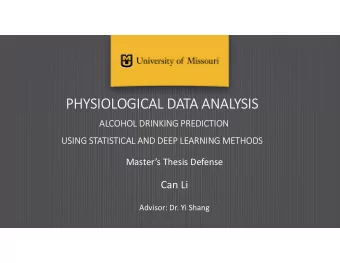 PHYSIOLOGICAL DATA ANALYSIS  ALCOHOL DRINKING PREDICTION  USING STATISTICAL AND DEEP LEARNING