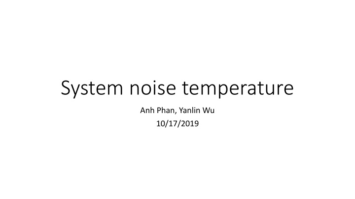 system noise temperature
