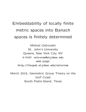 Embeddability of locally finite  metric spaces into Banach  spaces is finitely determined  Mikhail