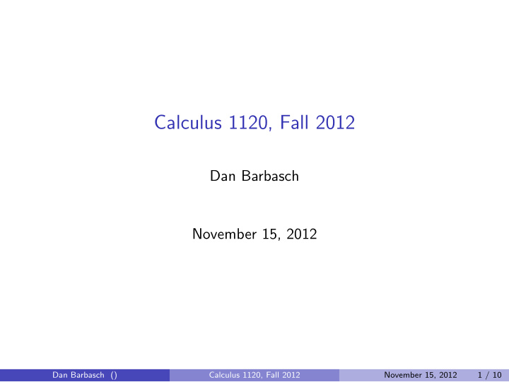 calculus 1120 fall 2012