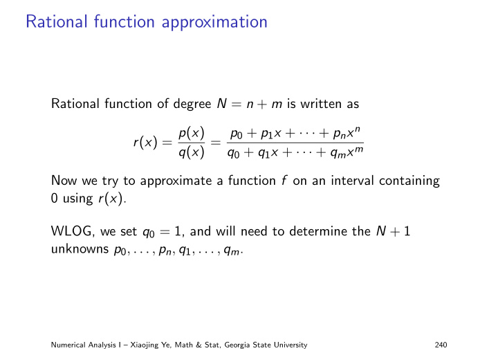rational function approximation