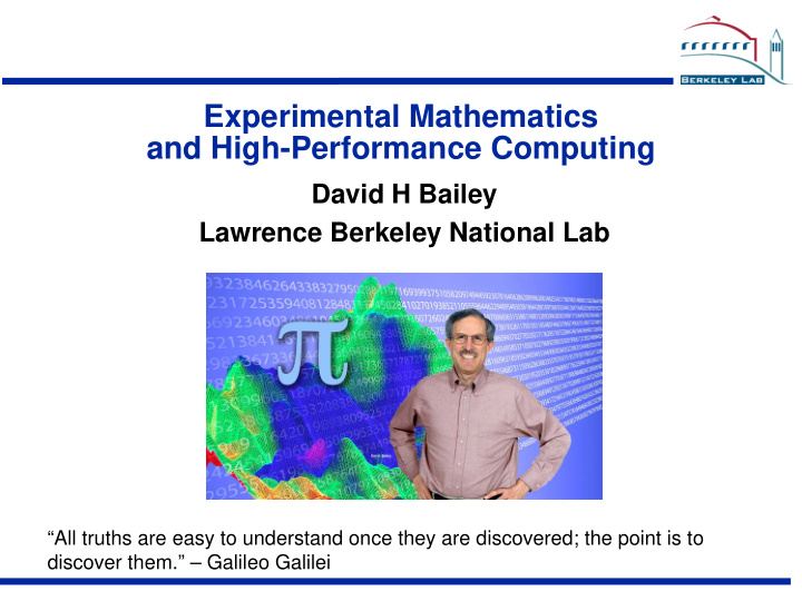 experimental mathematics and high performance computing