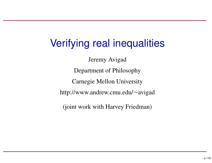 verifying real inequalities