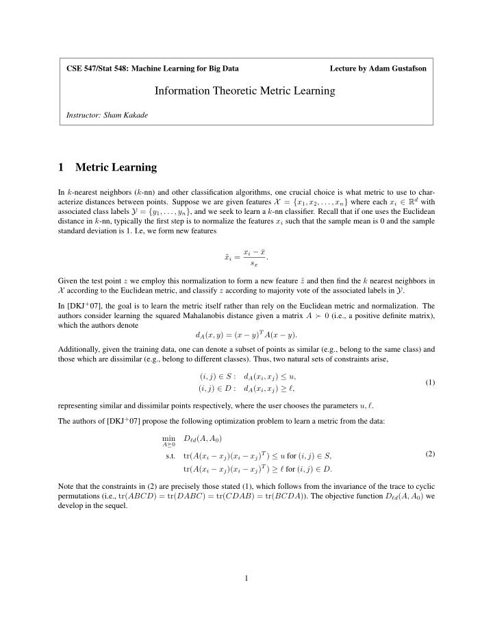 information theoretic metric learning